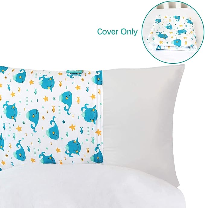 Biloban Floor Lounger Cover Only, Non-Slip & Super Soft Floor Pillow Case, 88''×26''Fits Five Standard Size Pillows, Whale Queen (Pillow Not Included)