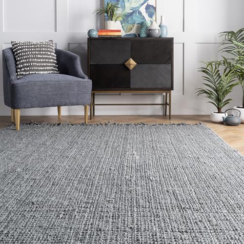 Nuloom Daniela Grey, 5' x 7'6", Handmade, Jute, Tassel, Soft and Textured, High Traffic, Stain Resistant, Easy Clean, Durable Area Rug for Bedroom, Living Room, Dining Space, Foyer, Entryway - color: Grey, size: 5' x 7'6" (Rectangular)