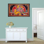 Rastogi Handicrafts Cotton Wall Hanging Indian 40" X 30" Poster Size (SITTING GANESH-G) - color: SITTING GANESH-G