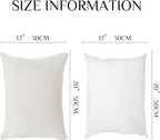 Softalker Throw Pillow Covers 12x20 Inch, Set of 2, Soft Corduroy Boho Stripe Decorative Pillow Cover, Couch Fluffy Pillow Cover for Farmhouse Home Decor Bed Living Room, Cream