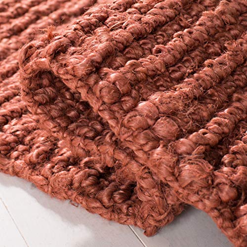 SAFAVIEH Natural Fiber Collection Runner Rug - 2'6" x 6', Rust, Handmade Jute, Farmhouse Style, Chunky Textured Thick Pile (NF447C) - color: Rust, size: 2'6" x 6' (Runner)