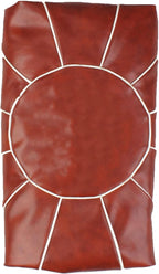 Decorative Pouf Foot Stool Round Unstuffed Leather Ottoman Cushion Storage seat or for Resting Your Feet on, Floor Chair Foot Living Room Bedroom Kids Room and Wedding (Rust)
