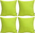 Thmyo 4-Pack 100% Cotton Comfortable Solid Decorative Throw Pillow Case Square Cushion Cover Pillowcase Sublimation Blank Pillow Covers DIY Throw Pillowcase for Sofa(24x24 inch/ 60x60cm,Light Green)