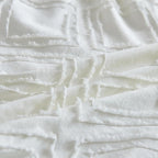 Square Pillow Shams 2 Pack, Ivory, Square Size Pillowcases, Soft Microfiber Geometric Tufted Pillow Covers with Envelope Closure, 26x26 Inches (No Insert)