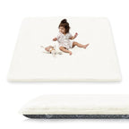 1.5" Thick Baby Play Mat for Floor, 50x50 Playpen Mat, Pro Soft Flannel Foam Mats Toddler Infant Kids Crawling for Nursery Rug Playroom Living Room Waterproof Easy Care Non-Slip (Cream)