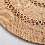SAFAVIEH Natural Fiber Round Collection 3' Round Natural NFB254A Handmade Boho Country Charm Jute Area Rug - size: 3' (Round)