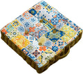 LINGXIYA Floor Pillow,Meditation Pillow for Floor,Bohemmia Style Yoga Cushion Floor Pad for Home Bay Window Party Garden Decoration,15.7"x15.7"x3.5",Yellow