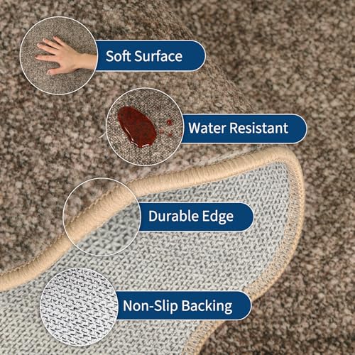 GarveeHome Scalloped Washable Runner Rug 2x6 Runner Non Slip Kitchen Rug Modern Taupe Rug Entryway Rug Farmhouse Soft Bathroom Rugs Stain Resistant Carpet for Hallway Laundry Bedroom 2 ft x6 ft Taupe - color: Taupe, size: 2' x 6' (Runner)