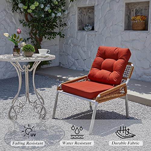 JMGBird Outdoor Chair Cushions Set - 22"x22" Deep Seat & Back Cushions, Water-Resistant Tufted Pillows for Patio Furniture - color: Red, size: 22"×22"