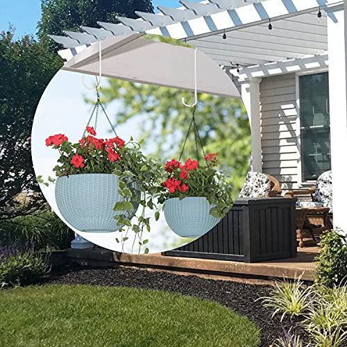 ESFUN 6 Pack 12 inch Extra Large S Hooks White Heavy Duty Plant Hanging Hooks Long S Shaped Extension Hooks for Kitchenware,Utensils,Pergola,Closet,Flower Basket,Garden,Patio,Indoor Outdoor Uses - color: White