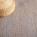 SAFAVIEH Natural Fiber Collection Area Rug - 2'6" x 4' Oval, Grey & Natural Brown, Handmade Jute, Braided Border Design (NF801F) - color: Grey/Natural, size: 2'6" x 4' (Oval)