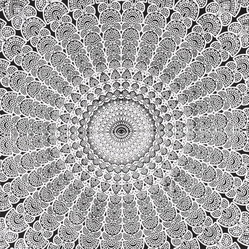 Bless International Handmade Indian hippie Bohemian Psychedelic Peacock Mandala Wall hanging College Dorm Beach Throws Table Cloth Bedding Tapestry (Black White, Queen(84x90Inches)(215x230Cms)) - color: Black White, size: 90"L x 84"W