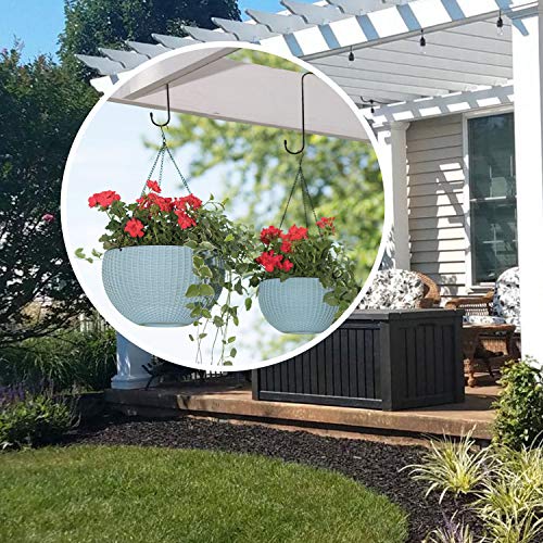 ESFUN 6 Pack 12 inch Extra Large S Hooks Black Heavy Duty Long S Hooks for Hanging Plant Extension Hooks for Kitchenware,Utensils,Pergola,Closet,Flower Basket,Garden,Patio,Indoor Outdoor Uses - color: Black