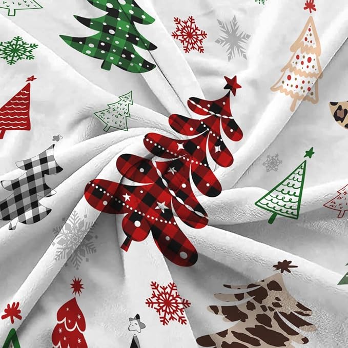 Christmas Throw Blanket Xmas Tree Decor Cozy Fuzzy Warm Winter Super Soft Blankets for Couch Sofa 50 x 60 inch