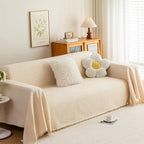 ROOMLIFE Boho Beige Couch Cover for Dogs, Washable Non Slip Furniture Protector Couch Sofa Covers for 3 Cushion Couch, Soft Breathable Sofa Slipcovers Couch Cover Throw Blanket with Tassels71''X150''