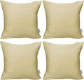 4-Pack 100% Cotton Comfortable Solid Decorative Throw Pillow Case,Thmyo Square Cushion Cover Pillowcase Sublimation Blank Pillow Covers DIY Throw Pillowcase for Couch Sofa(16x16 inch/ 40x40cm,Khaki)