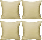 4-Pack 100% Cotton Comfortable Solid Decorative Throw Pillow Case,Thmyo Square Cushion Cover Pillowcase Sublimation Blank Pillow Covers DIY Throw Pillowcase for Sofa Bedroom(20x20 inch/ 50x50cm,Khaki)