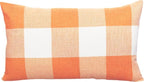 12x20 Fall Outdoor Throw Lumbar Pillow Covers Orange Set of 2 Buffalo Plaid Decor Thanksgiving Checker Cushion Cases Autumn Farmhouse Home Cotton Linen Decorations for Couch Sofa Living Room Patio