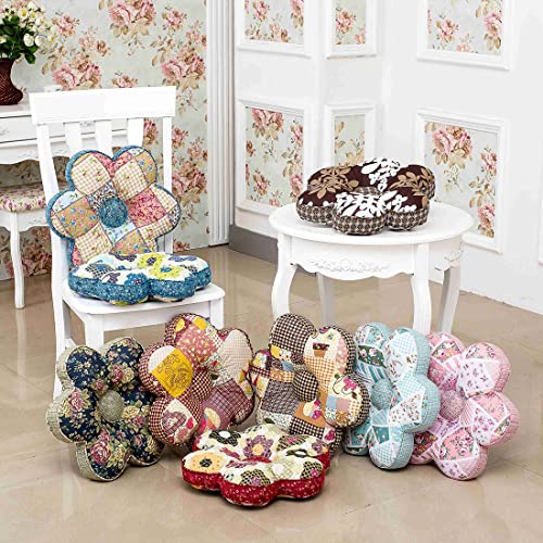 vctops Flower Shaped Chair Pad Farmhouse Floral Print Chair Seat Cushion Pad Soft Comfy Cotton Cushion Pillow (1111, 16"x16") - color: 1111