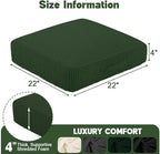 Floor Pillow for Adults, 4" Square Floor Cushions with Washable Cover, Large Corduroy Meditation Pillow, 22 inches Tatami Seat with Handle for Living Room or Yoga, Green