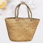Cabilock Woven Tote Woven Bag Basket Tote Wicker Bag Seagrass Basket Garden Plant Container for Storage Laundry Picnic Beach Storage Bins Toys