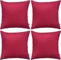 Thmyo 4-Pack 100% Cotton Comfortable Solid Decorative Throw Pillow Case, Square Cushion Cover Pillowcase Sublimation Blank Pillow Covers DIY Throw Pillowcase for Couch(16x16 inch/ 40x40cm,Dark red)