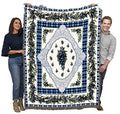 Pure Country Weavers Blueberry Lace Blanket - Garden Floral Gift Tapestry Throw Woven from Cotton - Made in the USA (72x54) - color: Blueberry Lace