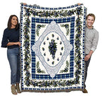Pure Country Weavers Blueberry Lace Blanket - Garden Floral Gift Tapestry Throw Woven from Cotton - Made in the USA (72x54) - color: Blueberry Lace
