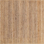 Rugs.com - Braided Jute Rug – 5 Ft Square Natural Hand Braided Rug – Eco-Friendly Texture for Living Rooms, Kitchens, and Entryways - size: 5' x 5' (Square)