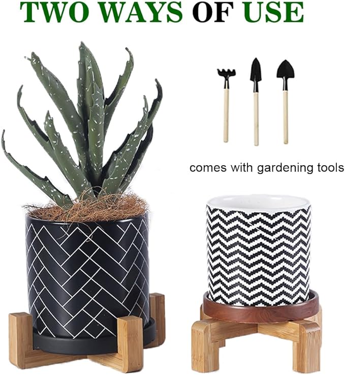 ARTORA Small Wood Plant Stand, Mid Century Modern Succulents Plant Pot Holder Decorative Planter Stand for Small Indoor Plants (Natural)