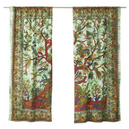 Popular Handicrafts Indian Hippie Bohemian Beautiful Tree of Life Tie Dye Mandala Curtain Panels Green - color: Green, size: 38"W x 83"L (Pack of 2)