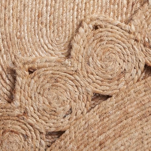 SAFAVIEH Natural Fiber Round Collection 8' Round Natural NFB246A Handmade Boho Country Charm Jute Area Rug - size: 8' (Round)