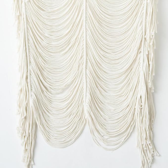 Macrame Curtain Room Divider Doorway CurtainBoho Curtain Doorway Window Wall Decor Fiber Yarn Art Craftsmanship Bedroom Wedding Backdrop Headboard Décor 41" W x 75" L(1 Panel)