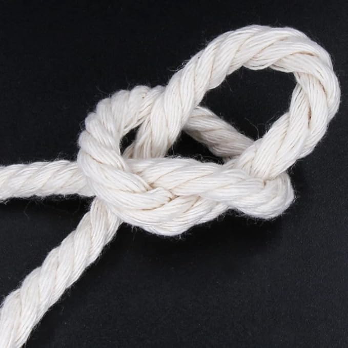 FLIPPED 100% Natural Cotton Macrame Cord,5mm x110 Yards Macrame Cords Colored Cotton Macrame Rope Craft Cord for DIY Crafts Knitting Plant Hangers Christmas Wedding Décor（Golden Yellow）…