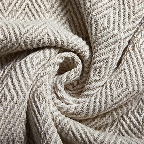 Americanflat 50x60 Throw Blanket - Soft and Breathable Cotton Throw Blanket for Couch, Bed, Chair - Decorative Blankets Perfect for Home, Office, or Outdoor Use - Cream and Beige Diamond Design - color: Cream Beige Diamond
