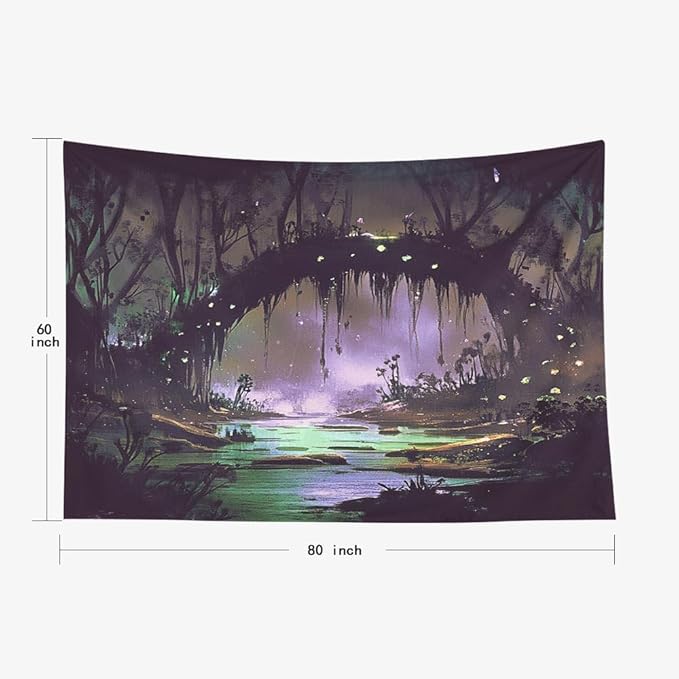 EMMTEEY Horror Tapestry Halloween Tree 80X60 Inch Large Tapestry Wall Art Hanging Tapetries for Bedroom Living Room Dorm Décor