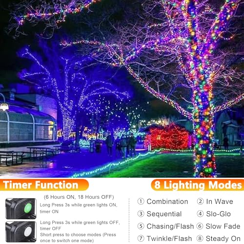 Joomer Fairy String Lights 33FT 100 LEDs Plug in Fairy Lights Indoor Copper Wire String Light DIY for Bedroom, Parties, Wedding, Christmas, Outdoor,Indoor Decoration (Multicolor, Non-Connectable) - color: Multicolor, size: 100led