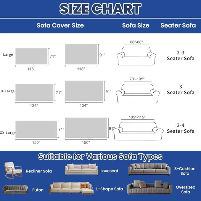 ROOMLIFE Gray Couch Cover Boho Sofa Covers for 3 Cushion Couch Washable, Furniture Protector Sofa Couch Cover for Dogs, Soft Breathable Sofa Slipcover, Couch Throw Blankets with Tassels 71''X134''