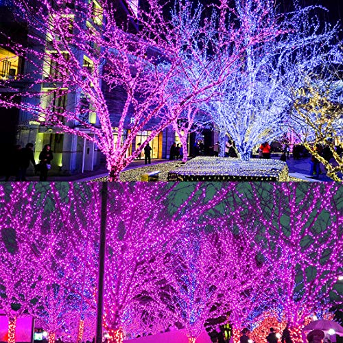 300 LED Halloween Lights, 98.5FT Halloween String Lights with 8 Lighting Modes, Waterproof & Connectable Mini Light, Plug in for Indoor Outdoor Holiday Christmas Party Bedroom Decorations (Purple) - color: Purple