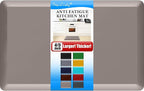 4/5 Inch Thick Kitchen Mat - Cushioned Anti Fatigue Mats for Kitchen Floor - Easy to Clean, Waterproof, Non-Slip Kitchen Rug for Sink, Office, Kitchen (20''x32'' Khaki)
