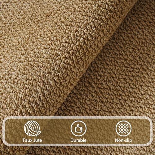 Softlife Hallway Runner Rug 2x6 ft Faux Jute Rugs Washable Entryway Rug Hall Carpet Runner Modern Farmhouse Laundry Kitchen Room Mat Long Carpet for Bathroom, Brown - color: Brown, size: 2' x 6' (24"x72")