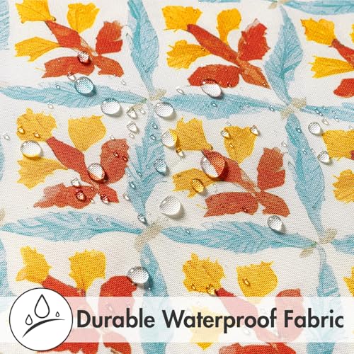 MIULEE Pack of 2 Decorative Outdoor Waterproof Throw Pillow Covers Flower Print Chic Boho Accent Pillow Covers for Square Garden Patio Cushion 18x18 Inch, Orange Teal Red - color: Orange Teal Red, size: 18" x 18" (Pack of 2)