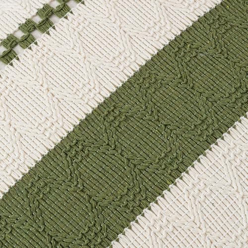 Fancy Homi Set of 2 Boho Moss Green Decorative Throw Pillow Cover 16x16 Inch for Couch Bed Sofa, Aesthetic Modern Organic Farmhouse Home Decor, Soft Cotton Cute Accent Macrame Woven Cushion Case - color: Moss Green, size: 16" x 16" (Pack of 2)