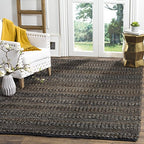 SAFAVIEH Area Rug 4x6 - Natural Fiber Collection - Charcoal, Handmade Jute, Braided Woven Design, Ideal for Entryway, Living Room, Bedroom (NF212C) - color: Charcoal, size: 4' x 6' (Rectangular)