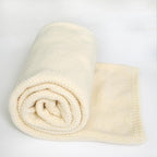 Knitted Full Size Throw Blanket - Lightweight Breathable Summer Soft Blanket of Polyester Imitation Cotton for Anti-Static,Luxury Throws for Bed, Couch and Sofa,Cream Cooling Throw Blanket