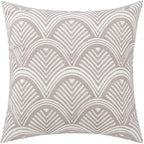 vctops Embroidery Cotton Decorative Throw Pillow Cover Boho Geometric Pattern Cushion Cover for Couch Sofa Bed (Grey,18"x18")