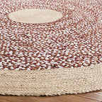 SAFAVIEH Cape Cod Collection Area Rug - 3' Round, Rust & Natural, Handmade Braided Jute & Cotton, Ideal for High Traffic Areas in Living Room, Bedroom (CAP210P) - color: Rust/Natural, size: 3' (Round)