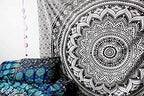 Popular Handicrafts Tapestry Wall Hanging Hippie Ombre Mandala Bohemian Hippy Psychedelic Design Indian Tapestries Bedspread 30 x 40 Inches (76 x 101 cms), Black Grey - color: Black Grey, size: 40"L x 30"W