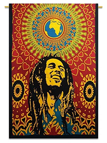 Rastogi Handicrafts Cotton Tapestry Indian Goddess Indian Deity 40" X 30" Poster Size Tapestry - color: Bobmarley-g