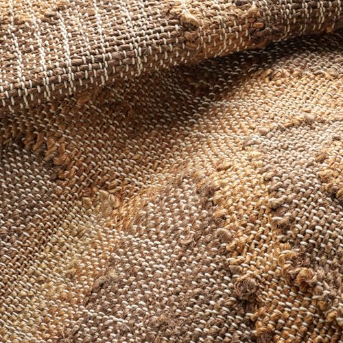 Dash and Albert Rumi Jute Area Rug - 5' x 8' Brown Geometric Handwoven Accent Rug - Durable, Eco-Friendly, High Traffic Area Hallway, Living Room, Stairs - color: Rumi Brown, size: 5' x 8' (Rectangular)